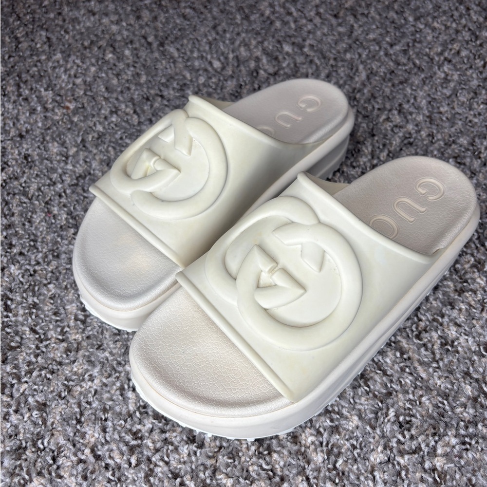 Gucci Women's Ivory Slide Sandals